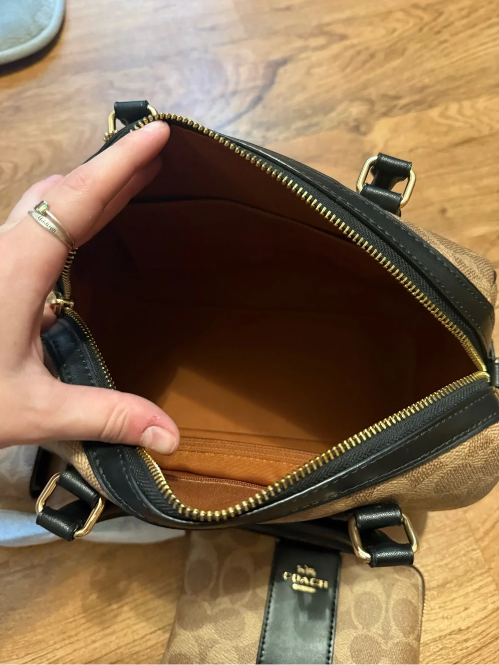 Rare Coach Brown & Black Signature Satchel with Matching Wallets